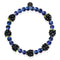 Blaue x Mitternachtsblaue Perle | 925er Sterlingsilber | Beerenarmband